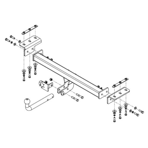 CE 04 AVTOS Фаркоп на Xcite X-Cross 7 2024-, Chery Tiggo 7 Pro 2020-2024, Chery Tiggo 7 Pro Max 2023- без подрезки бампера. Тип шара: A. Нагрузки: 1250/75 кг, масса фаркопа 16 кг (без электрики в комплекте)