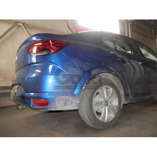 D058A GALIA Полностью оцинкованный фаркоп на Dacia Logan седан 2021-, Renault Logan 2021-, Dacia Sandero 2020-, Dacia Sandero Stepway 2020-. Подрозетник убирается за бампер. Тип шара: A. Невидимый вырез бампера. Нагрузки: 1200/75 кг, масса фаркопа 14,42 к