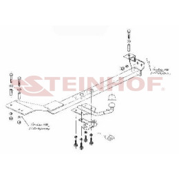 F-050 STEINHOF Фаркоп на FIAT Bravo хетчбек 3/5 дверей 1993-1995, FIAT Bravo хетчбек 3 двери 1995-2001, Lancia Delta хетчбек 3/5 дверей 09/1993-07/1995 без подрезки бампера. Тип шара: 