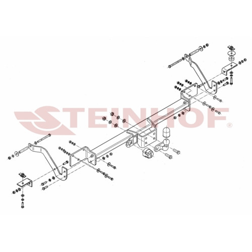 F-066 STEINHOF Фаркоп на Citroen Jumper шасси, в т.ч. L4/XL 2006-02/2014, 03/2014-, FIAT Ducato шасси, в т.ч. L4/XL 2006-02/2014, 03/2014-, Peugeot Boxer шасси, в т.ч. L4/XL 2006-02/2014, 03/2014- без снятия и подрезки бампера. Тип шара: F. Нагрузки: 3000