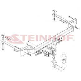 F-125 STEINHOF Фаркоп на FIAT Grande Punto 2005-2013, FIAT Punto 2012-, FIAT Grande Punto Evo 2009-, Alfa Romeo MiTo 2008-2018. Требуется подрезка бампера. Тип шара: AV (вертикальное быстросъем