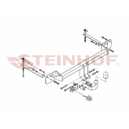 F-128 STEINHOF Фаркоп на FIAT Grande Punto 2005-2013, FIAT Punto 2012-, FIAT Grande Punto Evo 2009-, Alfa Romeo MiTo 2008-2018. Требуется подрезка бампера. Тип шара: A. Нагрузки: 1200/60 кг, масса фа