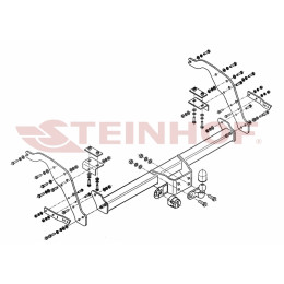 F-281 STEINHOF Фаркоп на Ford Ranger бампер со ступенькой 2012-2022, Mazda BT-50 бампер со ступенькой 2012-2020 без подрезки бампера. Тип шара: F. Нагрузки: 3500/210 кг, мас