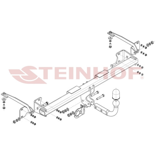 F-302 STEINHOF Фаркоп на Ford Transit Connect SWB/LWB 2014-2018, 2018-2022, Ford Tourneo Connect 2014-2018, 2018-2022 без подрезки бампера. Тип шара: A. Нагрузки: 1500/85 кг, масса фаркопа 15,3 кг (без электрики в комплекте)