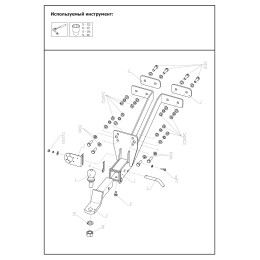 F.6312.002 BERG Фаркоп на UAZ Hunter 2003-, UAZ 469 1972-1985, 2010-2011, UAZ 3151/31512 1985-2013 без подрезки бампера. Тип шара: E. Нагрузки: 1000/75 кг, масса фаркопа 13,5 кг (без электр