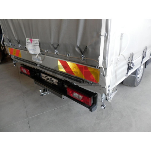 F138C GALIA Полностью оцинкованный фаркоп на Ford Transit шасси 2014-. Тип шара: C (горизонтальный съемный). Установка без выреза бампера. Нагрузки: 3500/150 кг, масса фаркопа 18,57 кг