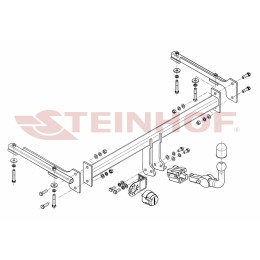 H-041 STEINHOF Фаркоп на Honda Civic седан (кроме Hybrid) 2006-2011. Требуется подрезка бампера. Тип шара: AH (горизонтальное быстросъемное крепление шара на клю