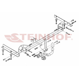 H-042 STEINHOF Фаркоп на Honda Civic хетчбек 5 дверей 2012-2014. Требуется подрезка бампера. Тип шара: A. Нагрузки: 1500/75 кг, масса фаркопа 19 кг (без электрики в 
