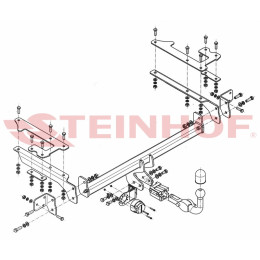 H-053 STEINHOF Фаркоп на Honda Civic хетчбек 5 дверей 2001-2005. Требуется подрезка бампера. Тип шара: AH (горизонтальное быстросъемное крепление шара на клю