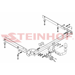 H-059 STEINHOF Фаркоп на Honda Civic универсал 2014-2017. Требуется подрезка бампера. Тип шара: A. Нагрузки: 1500/75 кг, масса фаркопа 17,9 кг (без электрики в компл