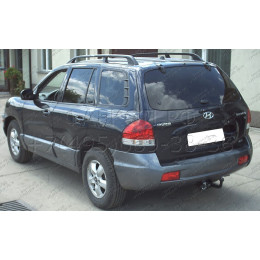H-270 STEINHOF Фаркоп на Hyundai Santa Fe I, кроме версии 2.4 09/2000-2006. Требуется подрезка бампера. Тип шара: A. Нагрузки: 2300/92 кг, масса фаркопа 23,4 кг (без электр