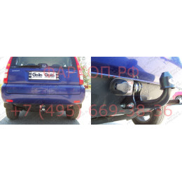 H017A GALIA Полностью оцинкованный фаркоп на Honda HR-V 1999-2001. Особенности: задние фары прямоугольной формы. Тип шара: A. Невидимый вырез бампера. Нагр