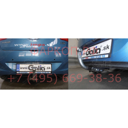 H086A GALIA Полностью оцинкованный фаркоп на Kia Ceed хетчбек 2012-2018, Kia Proceed 2013-2018, Hyundai i30 хетчбек 2012-2018. Тип шара: A. Невидимый вырез бампера. Нагрузки: 1500/75 кг, масса фаркопа 16,12 кг