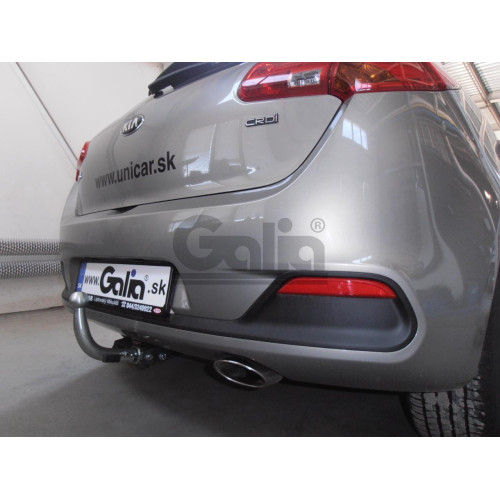 H086A GALIA Полностью оцинкованный фаркоп на Kia Ceed хетчбек 2012-2018, Kia Proceed 2013-2018, Hyundai i30 хетчбек 2012-2018. Тип шара: A. Невидимый вырез бампера. Нагрузки: 1500/75 кг, масса фаркопа 16,12 кг