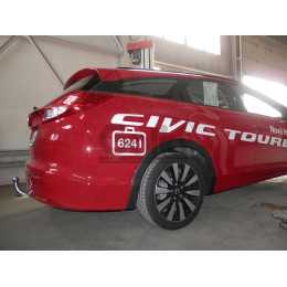 H092C GALIA Полностью оцинкованный фаркоп на Honda Civic Tourer универсал 2013-2017. Подрозетник убирается за бампер. Тип шара: C (горизонтальный съемный). Не