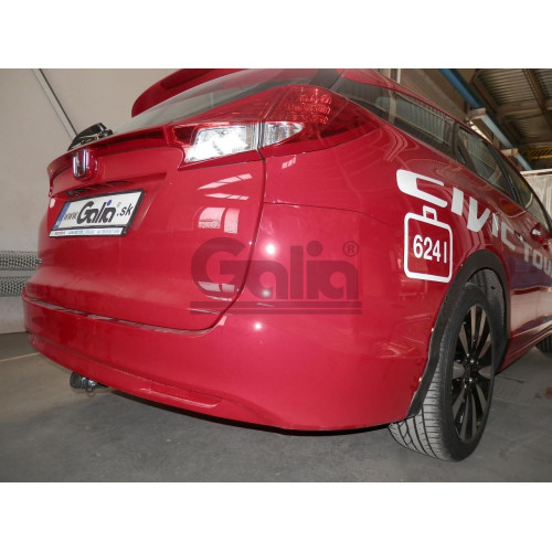 H092C GALIA Полностью оцинкованный фаркоп на Honda Civic Tourer универсал 2013-2017. Подрозетник убирается за бампер. Тип шара: C (горизонтальный съемный). Невидимый вырез бампера. Нагрузки: 1500/75 кг, масса фаркопа 15,87 кг
