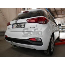 H093C GALIA Полностью оцинкованный фаркоп на Hyundai i20 2014-2020. Тип шара: C (горизонтальный съемный). Невидимый вырез бампера. Нагрузки: 1200/75 кг, масса ф