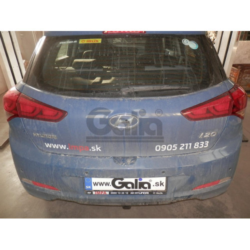 H093C GALIA Полностью оцинкованный фаркоп на Hyundai i20 2014-2020. Тип шара: C (горизонтальный съемный). Невидимый вырез бампера. Нагрузки: 1200/75 кг, масса фаркопа 16,37 кг