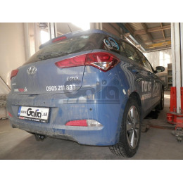 H093C GALIA Полностью оцинкованный фаркоп на Hyundai i20 2014-2020. Тип шара: C (горизонтальный съемный). Невидимый вырез бампера. Нагрузки: 1200/75 кг, масса ф