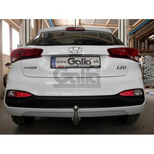 H093C GALIA Полностью оцинкованный фаркоп на Hyundai i20 2014-2020. Тип шара: C (горизонтальный съемный). Невидимый вырез бампера. Нагрузки: 1200/75 кг, масса фаркопа 16,37 кг