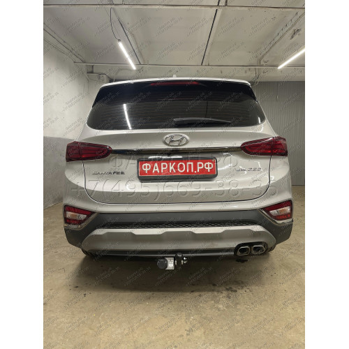 H230-A Лидер-плюс ТСУ для Hyundai Santa Fe TM дизель 2018-2021. Требуется подрезка бампера. Нагрузки: 1300/75 кг, масса фаркопа 17,4 кг (без электрики в комплекте)