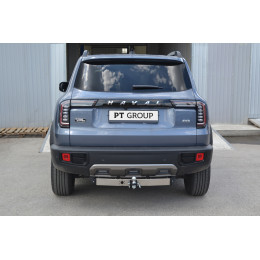 HVR-22-991124.00 PT GROUP Фаркоп оцинкованный с нержавеющей накладкой на Haval Dargo 2022- без подрезки бампера. Тип шара: E (легкосъемный шар под квадрат). Наг