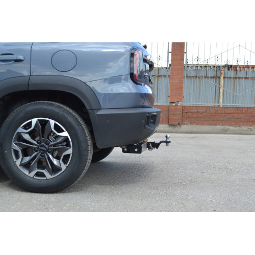 HVR-22-991124.00 PT GROUP Фаркоп оцинкованный с нержавеющей накладкой на Haval Dargo 2022- без подрезки бампера. Тип шара: E (легкосъемный шар под квадрат). Нагрузки: 2000/100 кг, масса фаркопа 21,6 кг (без электрики в комплекте)