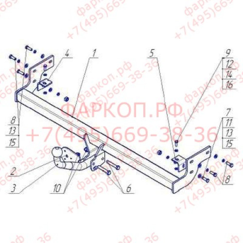 HY 20 AVTOS Фаркоп на Hyundai Elantra седан 2006-2012. Необходима подрезка бампера. Тип шара: A. Нагрузки: 750/50 кг, масса фаркопа 16,5 кг (без электрики в комплекте)