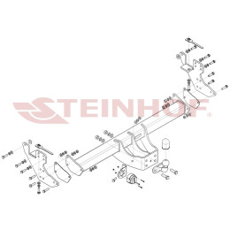 I-034 STEINHOF Фаркоп на Isuzu D-MAX бампер со ступенькой 2021- без подрезки бампера. Тип шара: F. Нагрузки: 3500/245 кг, масса фаркопа 31,8 кг (без электрики в ком