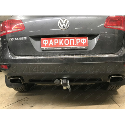 V052C GALIA Полностью оцинкованный фаркоп на Audi Q7 2006-2015, Porsche Cayenne 2002-2010, 2010-2018, Volkswagen Touareg 2002-2010, 2010-2018. Тип шара: C (горизонтальный съемный). Минимальная подрезка бампера. Нагрузки: 3500/140 кг, масса фаркопа 17,97 к