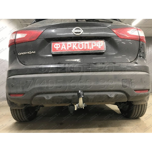 N054C GALIA Полностью оцинкованный фаркоп на Nissan Qashqai 2007-2014 (невидимый вырез бампера), Nissan Qashqai 2, в т.ч. Qashqai +2 2014-2021 (без подрезки бампера). Тип шара: C (горизонтальный съемный). Невидимый вырез бампера. Нагрузки: 1800/100 кг, ма