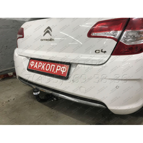2635-A ORIS Фаркоп на Citroen C4 хетчбек 2011-2018, Citroen DS4 2011-2018. Необходима подрезка бампера. Тип шара: A. Нагрузки: 1100/75 кг, масса фаркопа 17 кг (без электрики в комплекте)
