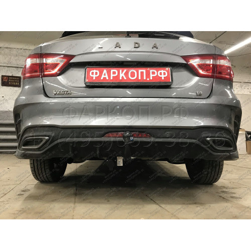 1234-A ORIS Фаркоп на Лада Веста (Lada Vesta) седан / SportWagon, включая Cross 2016-2022 без подрезки бампера. Тип шара: A. Нагрузки: 900/70 кг, масса фаркопа 14,4 кг (без электрики в комплекте)