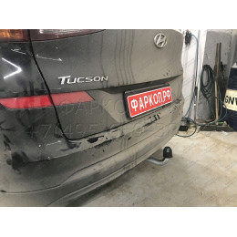 H103A GALIA Полностью оцинкованный фаркоп на Hyundai Tucson рестайл 2018-2021. Тип шара: A. Установка без выреза бампера. Нагрузки: 2200/100 кг, масса фаркопа 15,42 