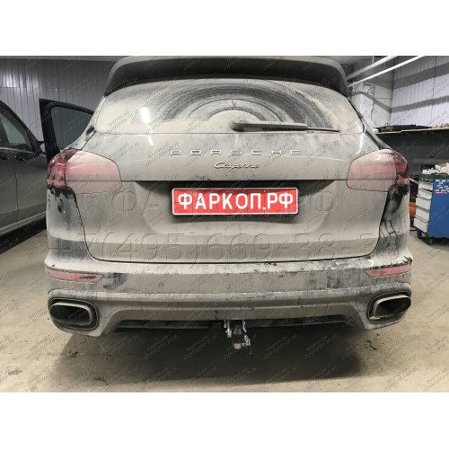 V052C GALIA Полностью оцинкованный фаркоп на Audi Q7 2006-2015, Porsche Cayenne 2002-2010, 2010-2018, Volkswagen Touareg 2002-2010, 2010-2018. Тип шара: C (горизонтальный съемный). Минимальная подрезка бампера. Нагрузки: 3500/140 кг, масса фаркопа 17,97 к