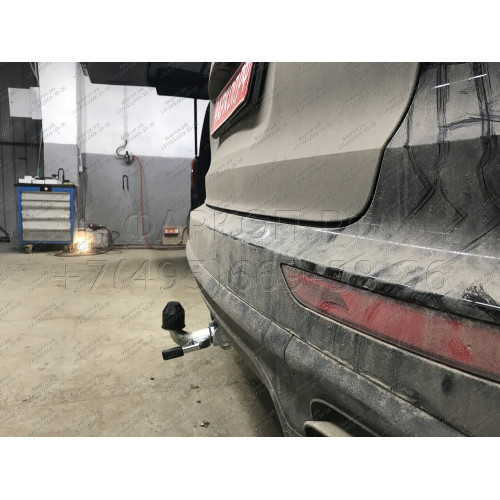 V052C GALIA Полностью оцинкованный фаркоп на Audi Q7 2006-2015, Porsche Cayenne 2002-2010, 2010-2018, Volkswagen Touareg 2002-2010, 2010-2018. Тип шара: C (горизонтальный съемный). Минимальная подрезка бампера. Нагрузки: 3500/140 кг, масса фаркопа 17,97 к