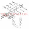 J-072 STEINHOF Фаркоп на Jeep Wrangler JK 2007-2018 без подрезки бампера. Тип шара: AV (вертикальное быстросъемное крепление шара на ключе). Нагрузки: 3500/175 кг, масса фаркопа 9,6 кг (без электрики в комплекте)