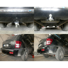 J006A GALIA Полностью оцинкованный фаркоп на Jeep Grand Cherokee WK 2005-2010, Jeep Commander 2006-2010. Подрозетник убирается за бампер. Тип шара: A. Требуется минимальна