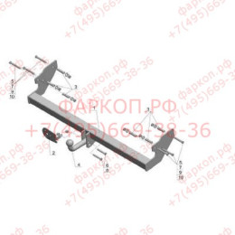 JW 01 AVTOS Фаркоп на Jeep Wrangler TJ 1996-2007 без подрезки бампера. Тип шара: A. Нагрузки: 1500/75 кг, масса фаркопа 16 кг (без электрики в комплекте)