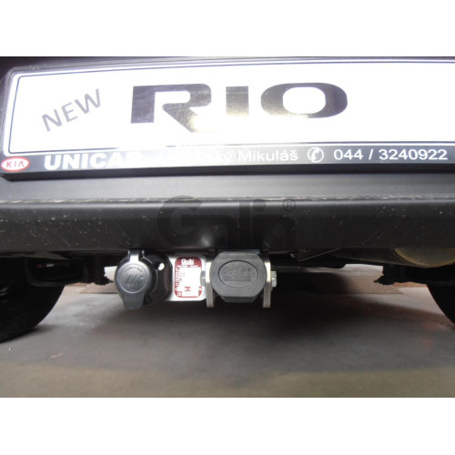 K037C GALIA Полностью оцинкованный фаркоп на Kia Rio III хетчбек/седан 2011-2017. Тип шара: C (горизонтальный съемный). Установка без снятия и выреза бампера. Нагрузки: 1200/50 кг, масса фаркопа 15,17 кг