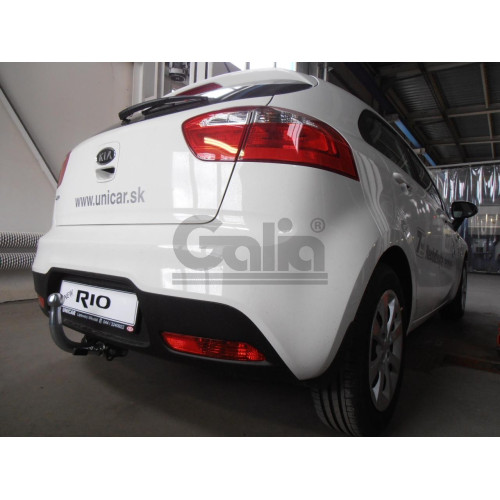 K037C GALIA Полностью оцинкованный фаркоп на Kia Rio III хетчбек/седан 2011-2017. Тип шара: C (горизонтальный съемный). Установка без снятия и выреза бампера. Нагрузки: 1200/50 кг, масса фаркопа 15,17 кг