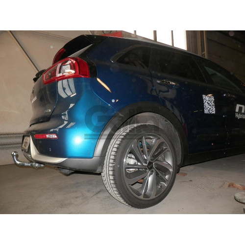 K040A GALIA Полностью оцинкованный фаркоп на Kia Niro 2016-2021. Тип шара: A. Невидимый вырез бампера. Нагрузки: 1300/100 кг, масса фаркопа 13,52 кг
