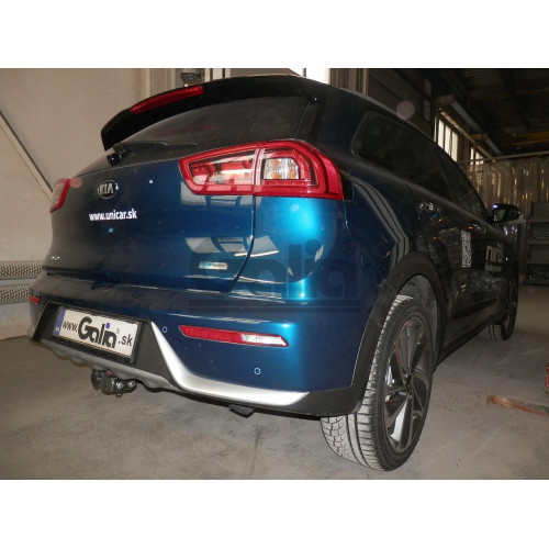K040A GALIA Полностью оцинкованный фаркоп на Kia Niro 2016-2021. Тип шара: A. Невидимый вырез бампера. Нагрузки: 1300/100 кг, масса фаркопа 13,52 кг
