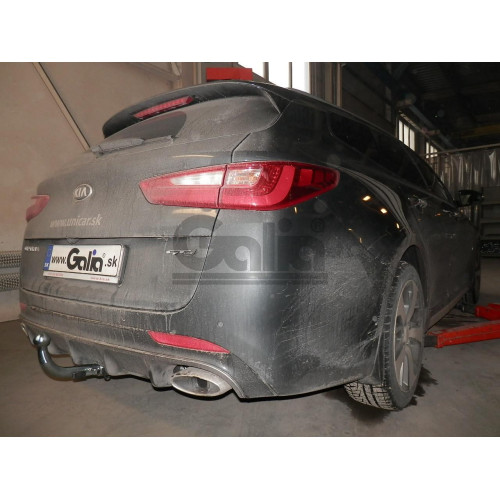 K042A GALIA Полностью оцинкованный фаркоп на Kia Optima седан/универсал, кроме дизель, кроме гибрид 2015-2020. Тип шара: A. Невидимый вырез бампера. Нагрузки: 1800/90 кг, масса фаркопа 16,12 кг