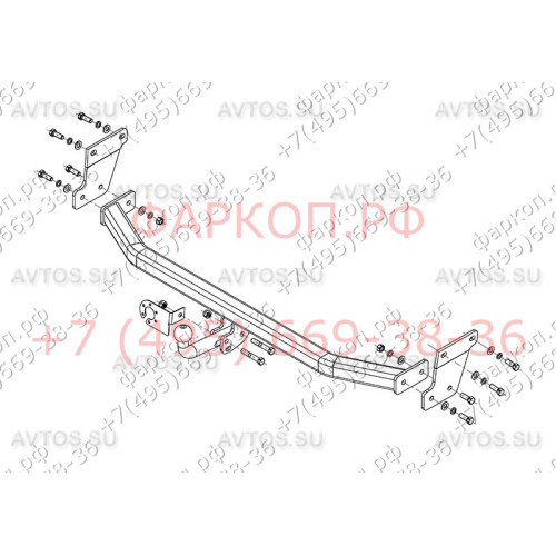 KI 29 AVTOS Фаркоп на Kia Rio хетчбек 2011-2017. Необходима подрезка бампера. Тип шара: A. Нагрузки: 1500/75 кг, масса фаркопа 18 кг (без электрики в комплекте)