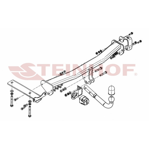 L-102 STEINHOF Фаркоп на Land Rover Freelander II 2006-2015. Требуется подрезка бампера. Тип шара: A. Нагрузки: 2300/150 кг, масса фаркопа 18,6 кг (без электрики в комплекте)