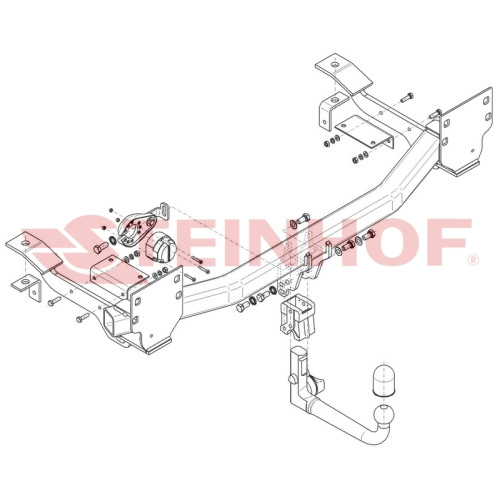 L-111 STEINHOF Фаркоп на Land Rover Range Rover L322 2002-2012 без подрезки бампера. Тип шара: AV (вертикальное быстросъемное крепление шара на ключе). Нагрузки: 3500/150 кг, масса фаркопа 26,5 кг (без электрики в комплекте)