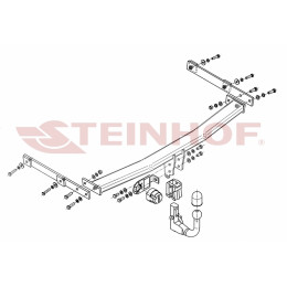 M-027 STEINHOF Фаркоп на Mazda 6 универсал GH 2008-2013. Требуется подрезка бампера. Тип шара: AV (вертикальное быстросъемное крепление шара на ключе). Нагру
