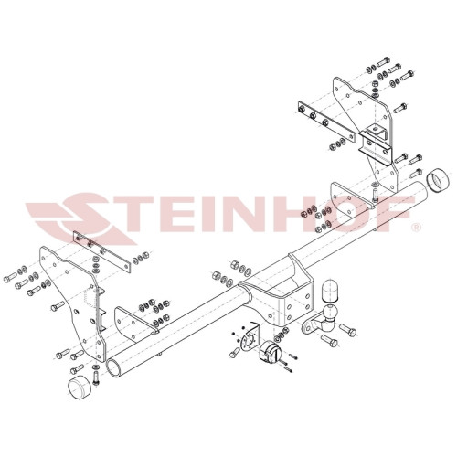 M-361 STEINHOF Фаркоп на Mitsubishi L200 2019-2023 без подрезки бампера. Тип шара: F. Нагрузки: 3500/140 кг, масса фаркопа 35,5 кг (без электрики в комплекте)