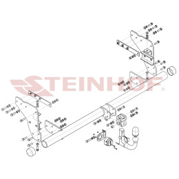M-362 STEINHOF Фаркоп на Mitsubishi L200 2019-2023 без подрезки бампера. Тип шара: AV (вертикальное быстросъемное крепление шара на ключе). Нагрузки: 3500/140 кг, ма